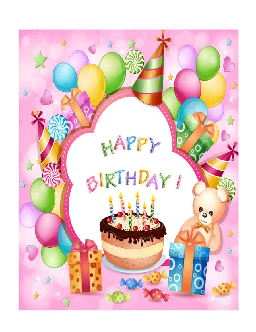 Birthday Card Template Free Download - Free Vector | Bodaswasuas