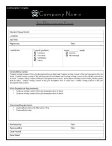 21+ Free 19+ Free Job Description Templates - Word Excel Formats