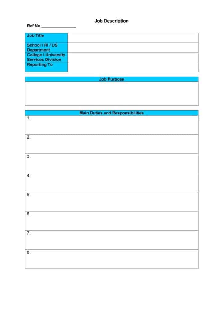 21 Free 19 Free Job Description Templates Word Excel Formats 21 Free 19 Free Job Description Templates Word Excel Formats
