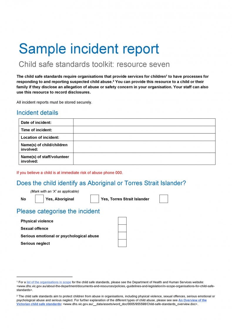 22+ Free 22+ Free Incident Report Templates - Word Excel Formats For Serious Incident Report Template