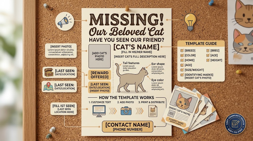 Missing Cat Poster Templates