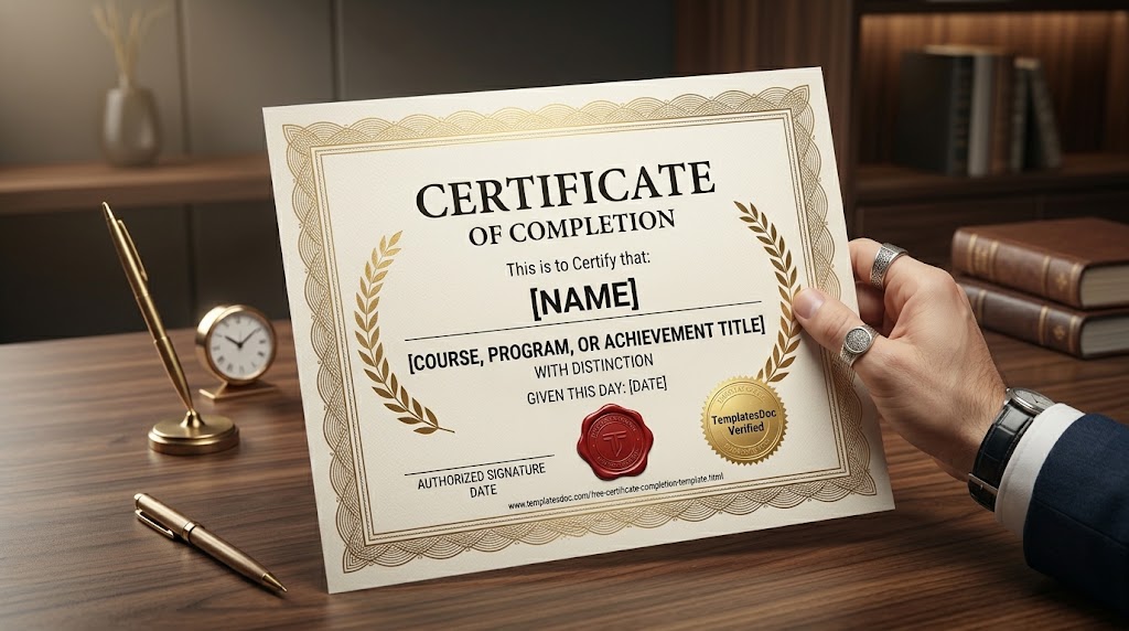 free certificate of completion templates